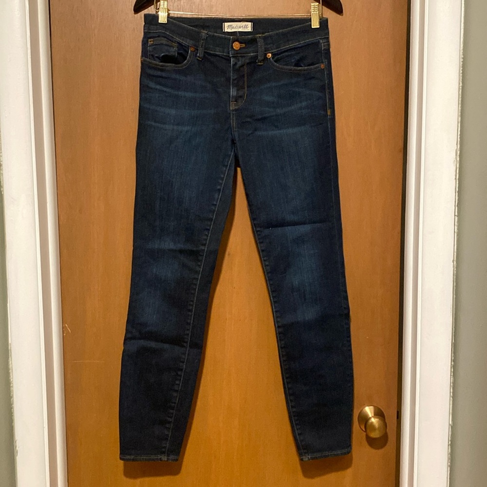 Madewell skinny jeans, dark blue wash